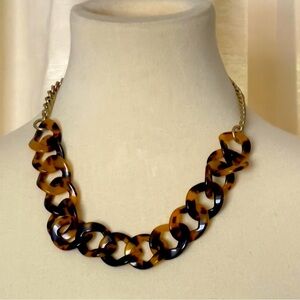 J.Crew Animal Print Gold Tone Link Necklace